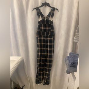 WeWoreWhat blue plaid overalls Size S